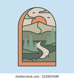 Beauty nature for adventure graphic illustration vector art t-shirt design