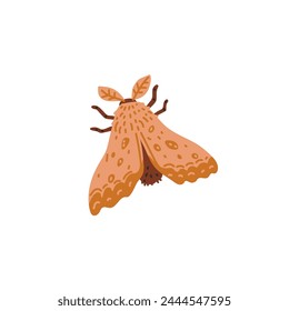 The beauty of nature is captured. A majestic golden moth with a beautiful pattern on its wings, depicted in great detail on a pure white background for a striking visual effect.