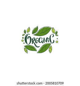 beauty of nature doodle organic leave emblem,  frame and logo