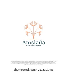 beauty nature logo design with flower and plant element.