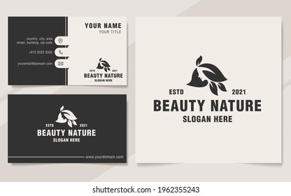 Beauty nature logo template monogram style
