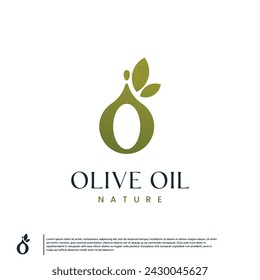 beauty nature , olive oil , logo design template.