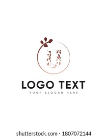 The beauty of nature and organic themed letter type U logo template, Vector logo for business and company identity 