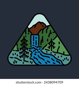 Beauty nature with river graphic illustration vector art t-shirt design