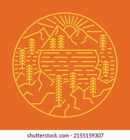 Beauty nature with sunrise graphic illustration vector art t-shirt design
