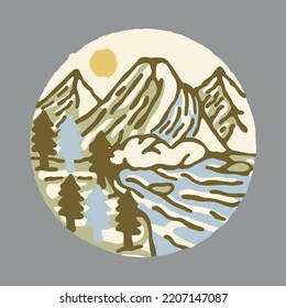 Beauty nature vintage graphic illustration vector art t-shirt design