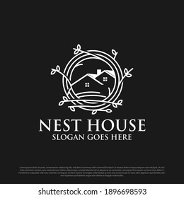 Beauty Nest House Logo Design-Vorlage am besten für Gebäude-Logo Vektorgrafik