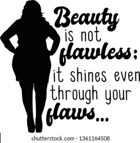 Beauty is not flawless: it shines even through your flaws, Chubby Afro woman vector