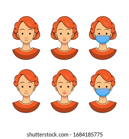 Beauty Nurse simple avatar illustration