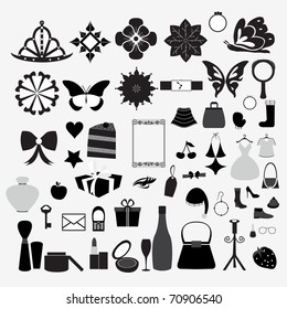 Beauty Object Set Vector.