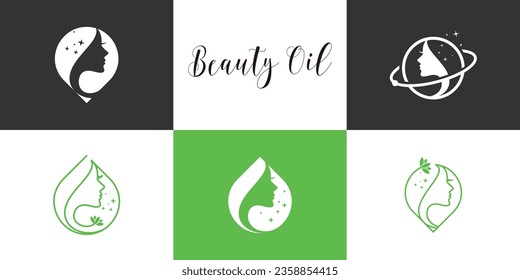 Beauty oil logo with creative concept design idea for beauty business