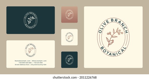beauty olive branch logo design vector for your business saloon, spa, cosmetic,