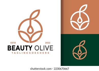 Beauty Olive Oil Logo Design, brand identity logos vector, modern logo, Logo Designs Vector Illustration Template