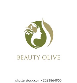 Beauty olive oil vector logo design with creative concept Premium Vector