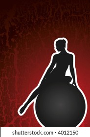 beauty on round stone, vector