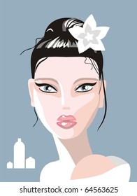 The beauty on a session of spa-procedures