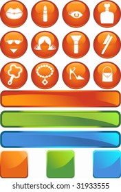 Beauty Orange Button Set