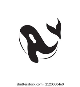 Beauty Orca Whale Jump Logo Design, Vector Graphic Symbol Icon Sign Illustration