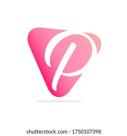Beauty P Initial Simple Unique Icon Symbol Logo For Business. Vector Isolated.