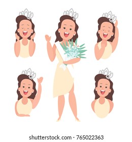 Beauty pageant Emotion-Vector Illustration