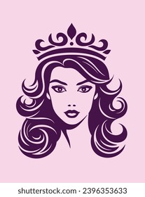 Beauty Pageant Queen mit Tiara-Logo