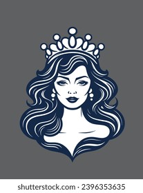 Beauty Pageant Queen mit Tiara-Logo