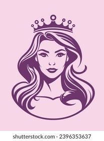 Beauty Pageant Queen mit Tiara-Logo