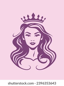 Beauty Pageant Queen mit Tiara-Logo