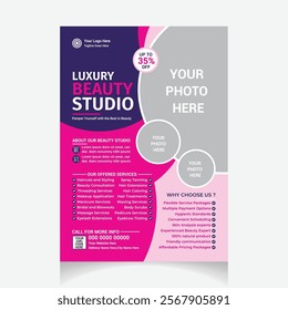 Beauty parlor flyer design template layout