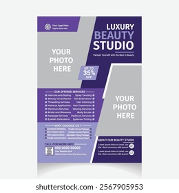 Beauty parlor flyer design template layout