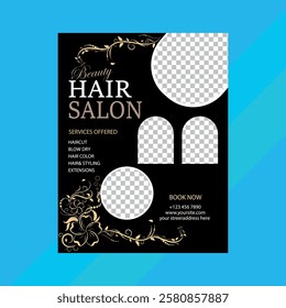 Beauty parlor flyer design template