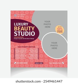 Beauty parlor social media post design template