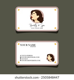 beauty parlor and spa business card and salon logo design  illustration