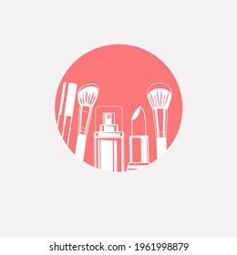 Beauty parlour logo graphic design, girl makeup cosmetics shope logo.