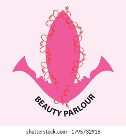 beauty parlour  vintage vector label is a piece of paper,plastic film,cloth,metal or other material affixed to a container or product.
