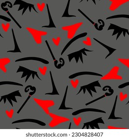 Beauty and passion of the woman. FASHIONABLE CONTRAST, SEAMLESS VECTOR PATTERN FOR DESIGN AND DECORATION. 