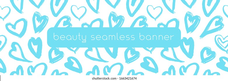 Beauty pattern background for cosmetic banner. Vector hearts pattern. Beauty salon brand. Wedding salon identity design. Cosmetic label tag. Template sales banner. Special offer price.