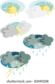Beauty and pattern five wathers symbols - vector illustration