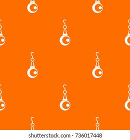 Beauty pearl pendant pattern repeat seamless in orange color for any design. Vector geometric illustration