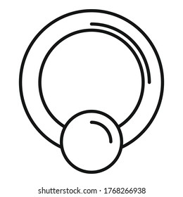 Beauty piercing icon. Outline beauty piercing vector icon for web design isolated on white background