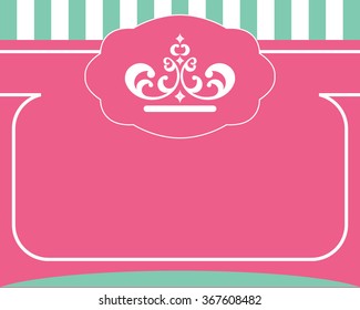 beauty pink background with crown vector image