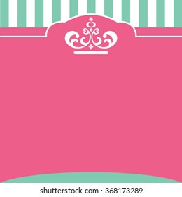 beauty pink background with crown vector