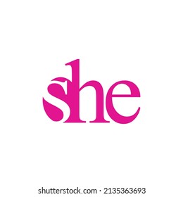 beauty pink logo word she