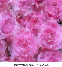 Beauty pink pattern. Vector contemporary abstract geometry background. Lovely color banner. Harmony digital backdrop. Light effect texture. Modern and trendy design. Fine creative crumpled polygon.