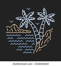 Beauty place for chill in summer graphic illustration vector art t-shirt design