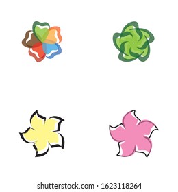 Beauty plumeria icon flowers design illustration Template