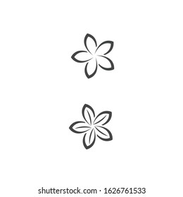 Beauty plumeria icon flowers design illustration Template