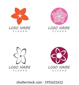 Beauty plumeria icon flowers design illustration Template