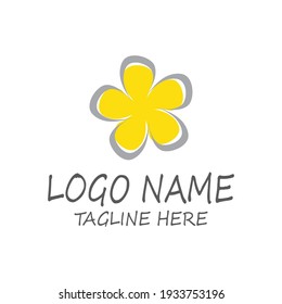 Beauty plumeria icon flowers design illustration Template