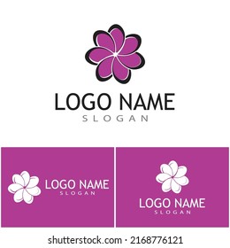 Beauty plumeria icon flowers design illustration Template